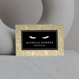 Eyelashes mit Gold Glitzer Business Card Visitenkarte