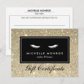 Eyelashes mit Gold-Glitzer-Geschenkgutschein (Vorne/Hinten)