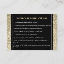 Eyelashes mit Gold Glitzer Salon Aftercare Card Visitenkarte