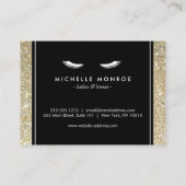 Eyelashes mit Gold Glitzer Salon Aftercare Card Visitenkarte (Rückseite)