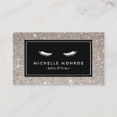 Eyelashes mit Silver Glitzer Business Card Visitenkarte (Vorderseite)