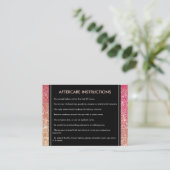 Eyelashes Red/Bronze Glitzer Salon Aftercare Card Visitenkarte (Stehend Vorderseite)