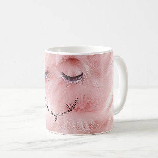 Eyelashes Rosa Imitate Frösteln Kaffeetasse (VorderseiteRechts)