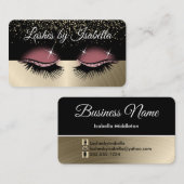 Eyelashes - Rose Gold Glitzer Visitenkarte (Vorne/Hinten)