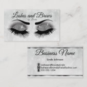 Eyelashes - Smokey Grey Glitzer Visitenkarte (Vorne/Hinten)