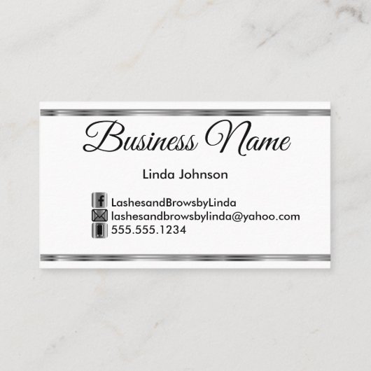 Eyelashes und Brauen - heißes Rosa-Glitzer Visitenkarte (Rückseite)