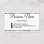 Eyelashes und Brauen - rosa Glitzer Visitenkarte (Rückseite)