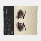 Eyelashes und Brows - Burgund Wein Glitzer Fleecedecke (Vorderseite (Horizontal))