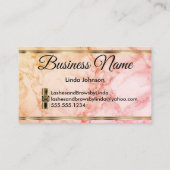 Eyelashes und Brows - Rose Gold Glitzer & Marmor Visitenkarte (Rückseite)