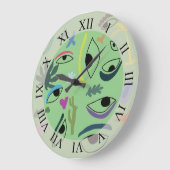 Eyes Abstrakt Art Pattern Große Wanduhr (Winkel)