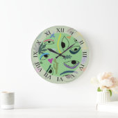 Eyes Abstrakt Art Pattern Große Wanduhr (Zuhause)