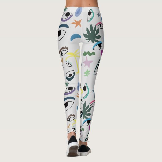 Eyes Abstrakt Art Pattern Leggings (Rückseite)