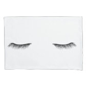 Eyes Asleep Black Eyelashes White Pillow Case Set Kissenbezug (Vorderseite-Links)
