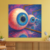 "Eyes Beyond Forever" - ein surreales Portrait Leinwanddruck (Insitu (Wohnzimmer))