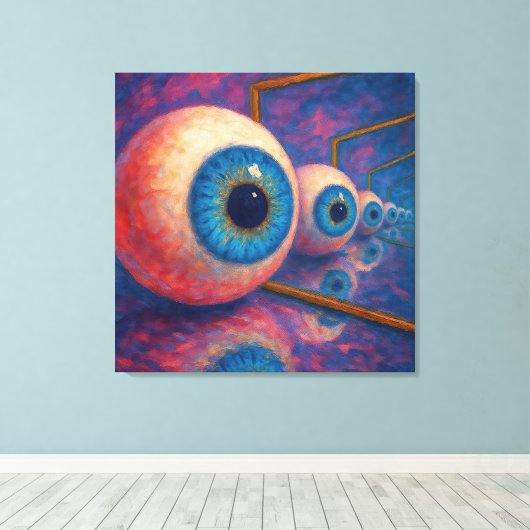 "Eyes Beyond Forever" - ein surreales Portrait Leinwanddruck (Insitu (Holzboden))