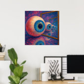 "Eyes Beyond Forever" - ein surreales Portrait Poster (Heimbüro)