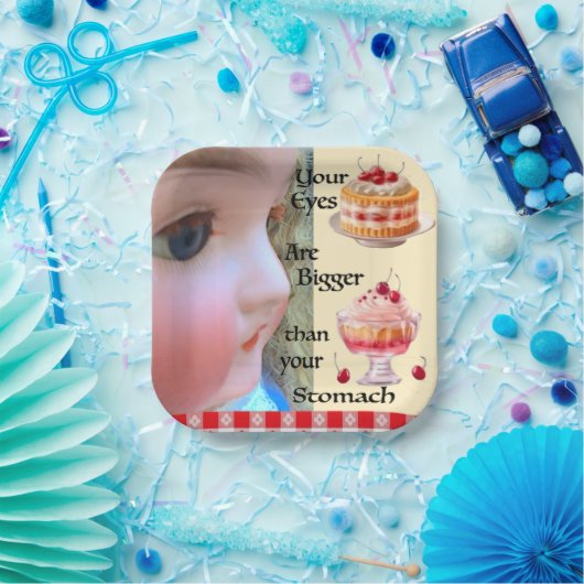 Eyes Bigger als Stomach 7" Paper Teller (Party)