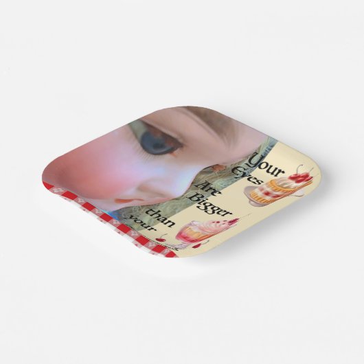 Eyes Bigger als Stomach 7" Paper Teller (Gewinkelt)