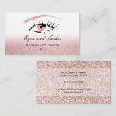 Eyes Brows Lashes Rose Gold Glitzer Visitenkarte (Vorne/Hinten)