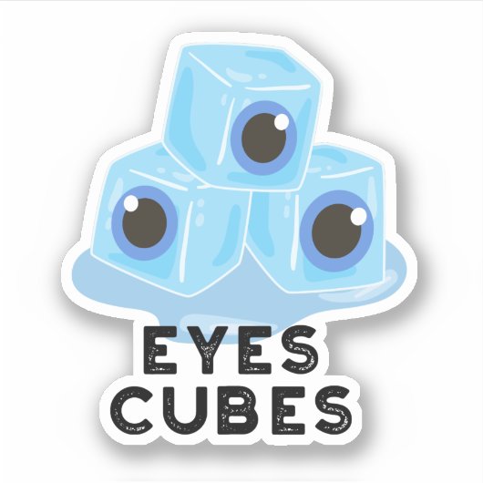 Eyes Cubes Funny Ice Pub Aufkleber (Vorderseite)