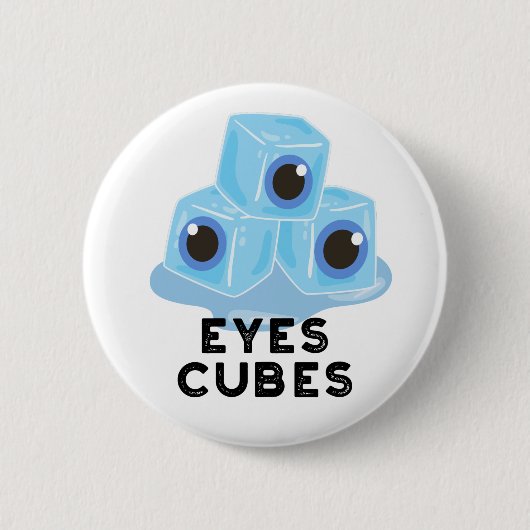 Eyes Cubes Funny Ice Pub Button (Vorderseite)