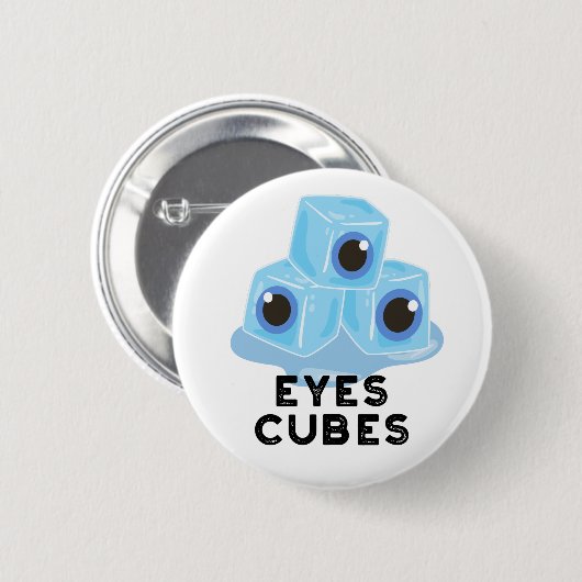 Eyes Cubes Funny Ice Pub Button (Vorne & Hinten)