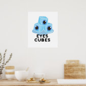 Eyes Cubes Funny Ice Pub Poster (Küche)