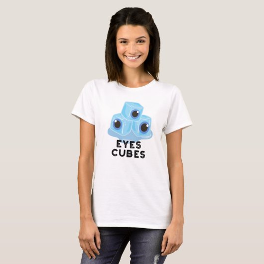 Eyes Cubes Funny Ice Pub T-Shirt (Vorne ganz)