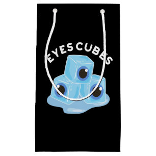 Eyes Cubes Funny Ice Pun Dark BG Kleine Geschenktüte
