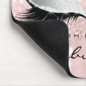 Eyes Glitzer Branding Beauty Studio Lash Grau Pink Mousepad (Ecke)