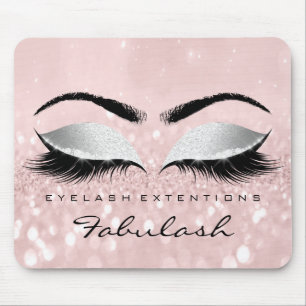 Eyes Glitzer Branding Beauty Studio Lash Grau Pink Mousepad
