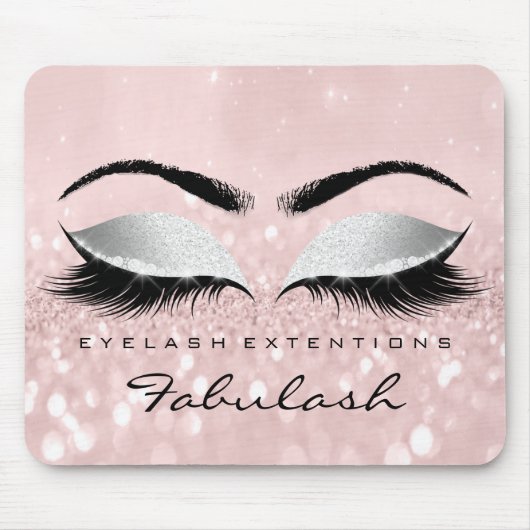 Eyes Glitzer Branding Beauty Studio Lash Grau Pink Mousepad (Vorne)