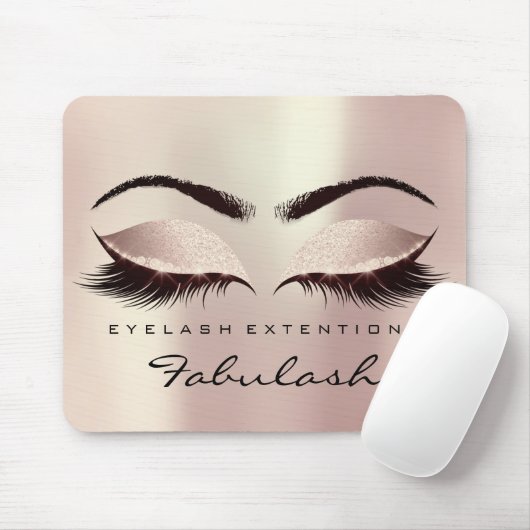 Eyes Glitzer Branding Beauty Studio Lash Rose Rosa Mousepad (Mit Mouse)