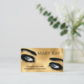 Eyes Gold Makeup Business Card Visitenkarte (Stehend Vorderseite)