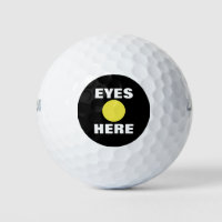 Eyes Here Funny Golf Balls