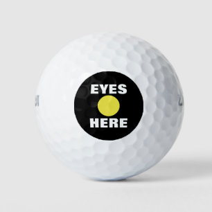 Eyes Here Funny Golf Balls Golfball