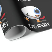 Eyes Hockey Funny Ice Hockey Sport Pub Dark BG Geschenkpapier (Rolleneckpunkt)
