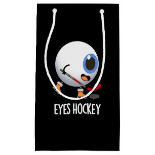 Eyes Hockey Funny Ice Hockey Sport Pub Dark BG Kleine Geschenktüte