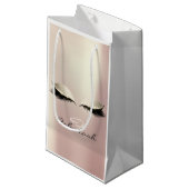 Eyes Lashe Minimal Elegante Name Monogram Rose Gol Kleine Geschenktüte (Vorderseite Schrägansicht)