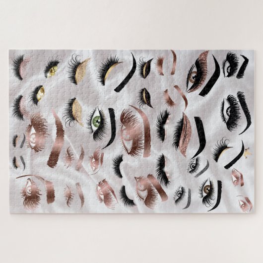 Eyes Lashes Wink Eyes Make-Up Künstler Puzzle (Horizontal)