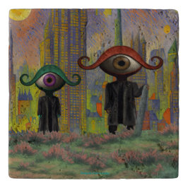 Eyes leaving the city on foot töpfeuntersetzer