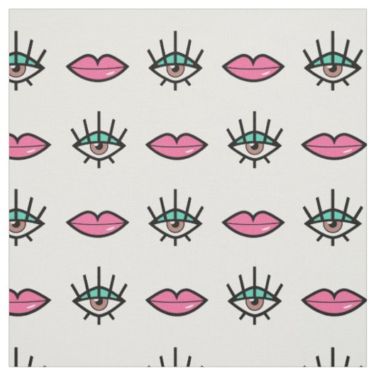 Eyes & Lips Kitschy Pattern Stoff (Muster)