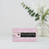 Eyes Makeup Artist Trendy Rose Gold Glitzer Girl Visitenkarte (Stehend Vorderseite)