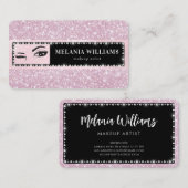 Eyes Makeup Artist Trendy Rose Gold Glitzer Girl Visitenkarte (Vorne/Hinten)