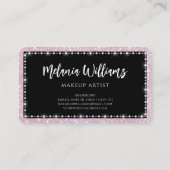 Eyes Makeup Artist Trendy Rose Gold Glitzer Girl Visitenkarte (Rückseite)