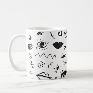Eyes Motif: Trendy Vintages Muster Kaffeetasse