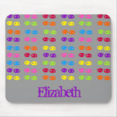 Eyes Neon Rainbow Monogram Name Pattern Mousepad (Vorne)