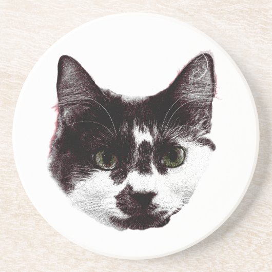 Eyes on Your Drink | Cat Face Getränkeuntersetzer (Vorne)