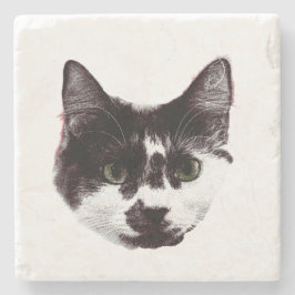 Eyes on Your Drink | Cat Face Steinuntersetzer