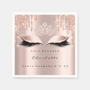 Eyes Rose Gold Glitzer Tropfen Spark Diamant Loung Serviette